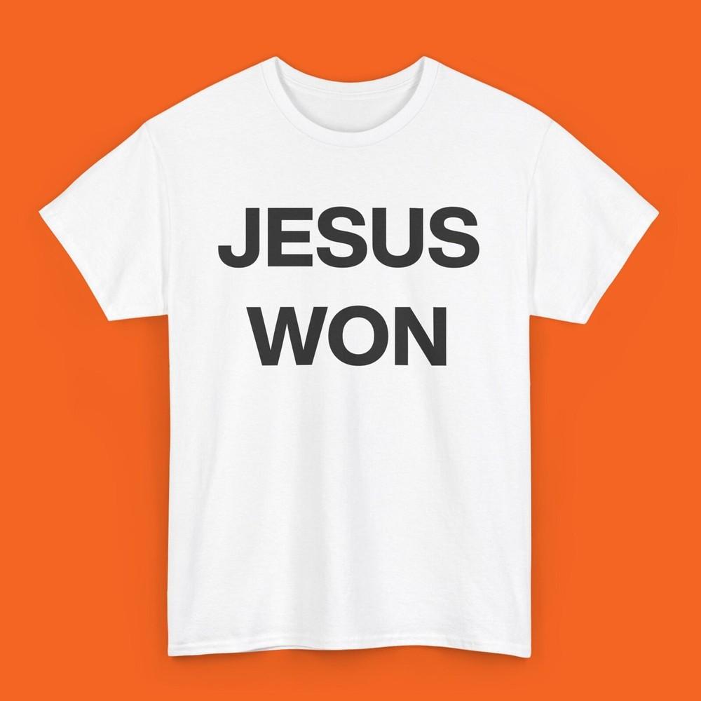 Футболка «Иисус Победил», Христианская футболка, Футболка с библейским стихом, Христианская одежда, Унисекс футболка XL