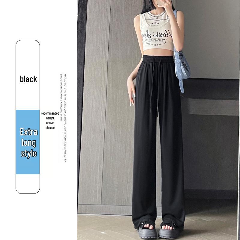Women's High-Waist Straight-Leg Pants - European Cotton Velvet, Slimming and Drapey for Spring and Autumn 2025