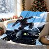 How to Train Your Dragon Pattern Blanket for Home Decoration, Bed, Sofa, Car Travel, Camping, Suitable for All Seasons, Birthday Christmas Gift
