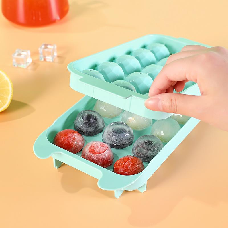 15 mřížek Silikonové formičky na ledové kostky s víkem DIY dezertní stroj na výrobu koktejlového džusu Čtvercová forma Formičky na ledové kostky