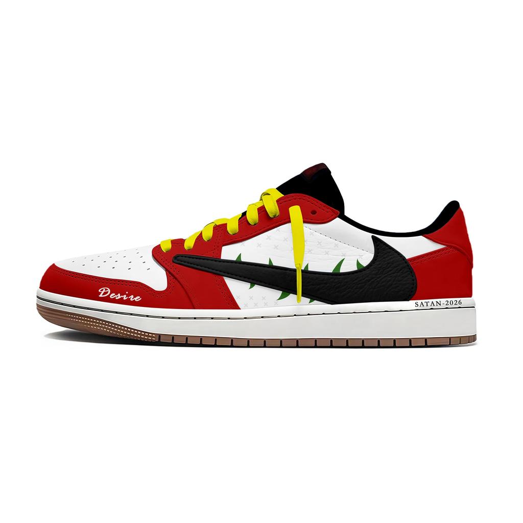 Travis Scott X Jordan Air Jordan 1 Vintage Basketballschuhe Damen Low-Top Gelb Grün DZ4137-700(Team1868- )