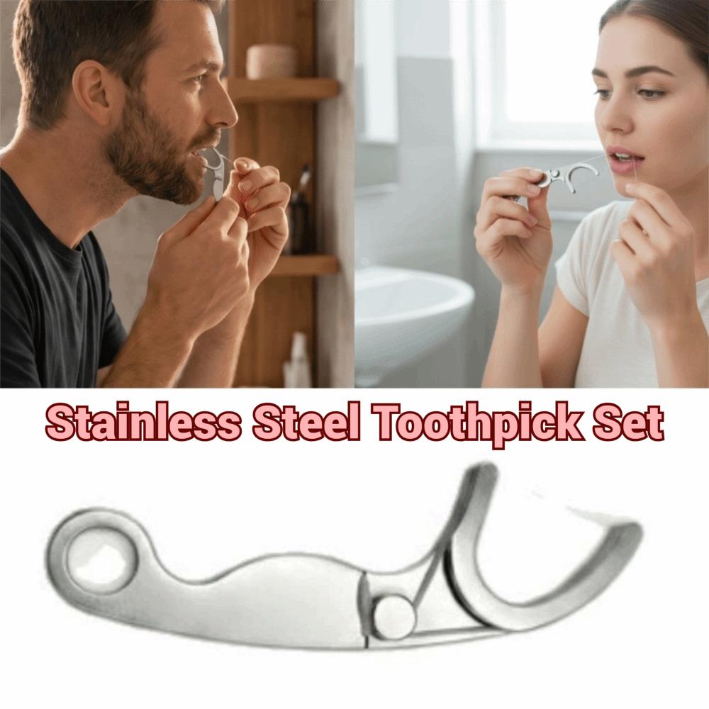 With 50m Dental Floss Fresh Breath Dental Flosser Reusable Portable Teeth Cleaner  Oral Care
