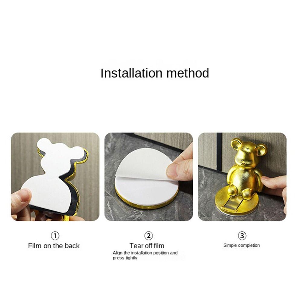 Magnetic Bear Door Stopper Punch-free Door Stop Cute Door Suction Household