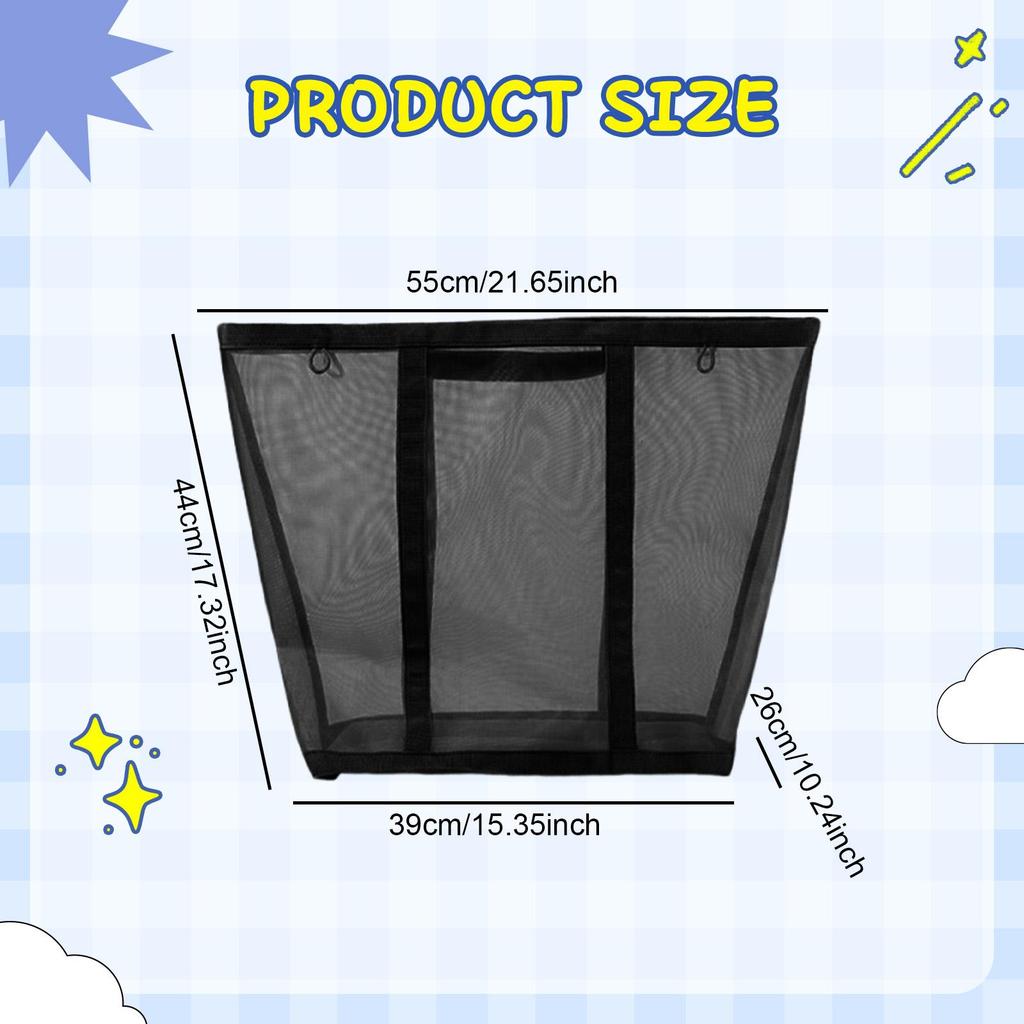 Mesh Laundry Basket Portable Multifunctional Space Saving Foldable Laundry Bag for Clothes Bed Sheets Toys Towels Apartment