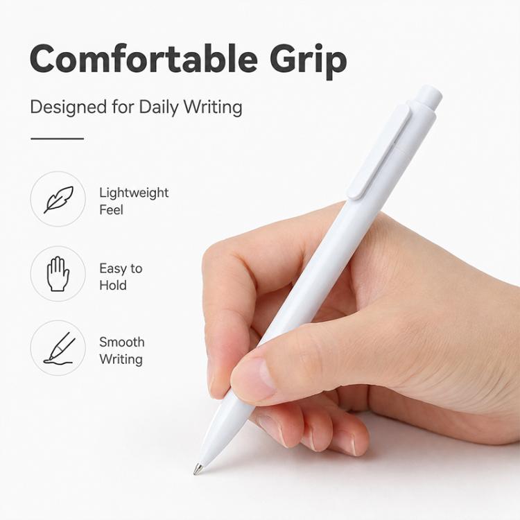 10 PCS/Pack Retractable Minimalist White Ballpoint Pen