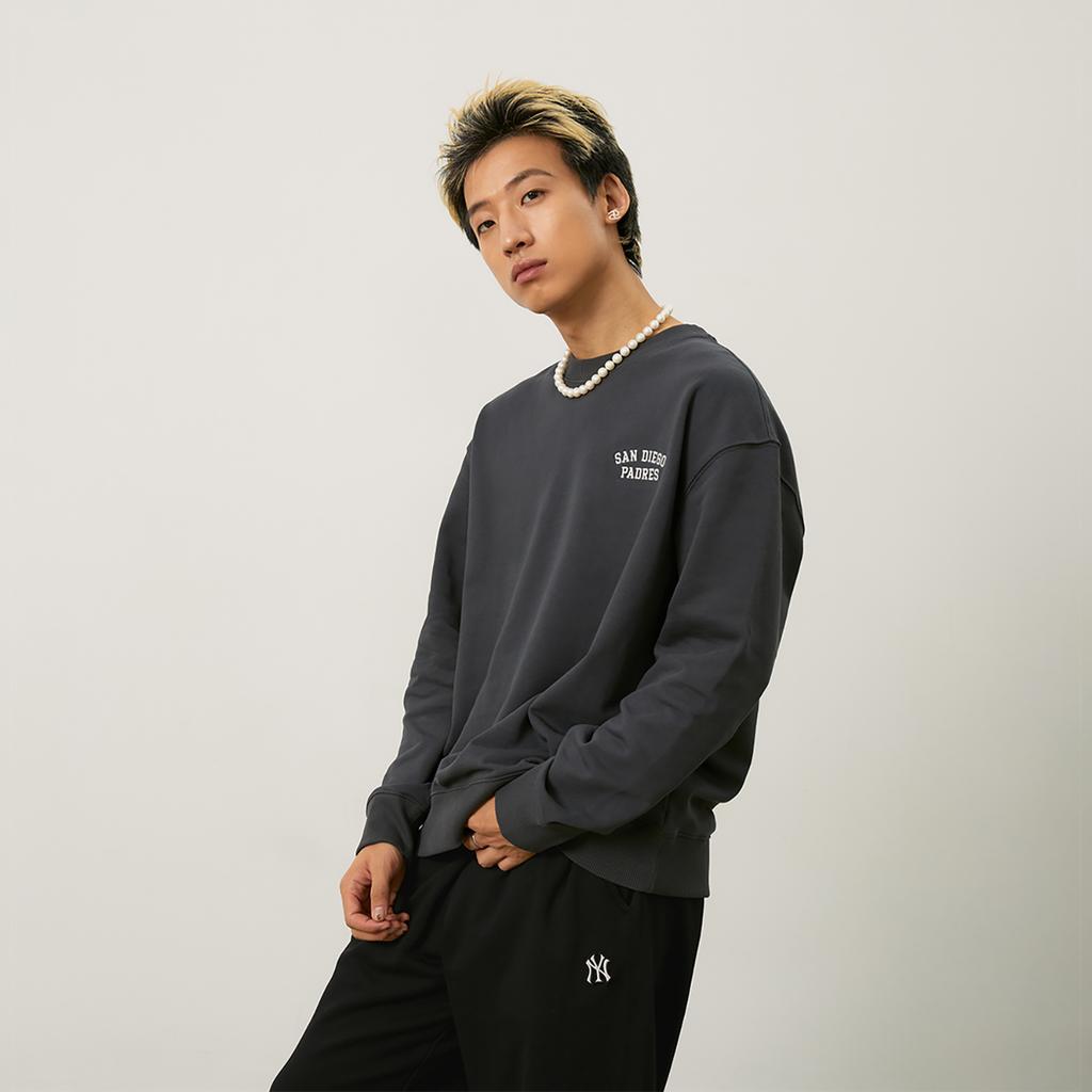 New MLB Basic Collection San Diego Padres Sweatshirt Unisex Charcoal Gray 3AMTB0844-13CGS