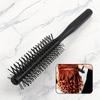 BEPAN 1/2pcs Wooden Roller Hairbrush Voluminous Roots Hair Round Styling Comb with Nylon Bristles for Blow Drying and Styling Curls