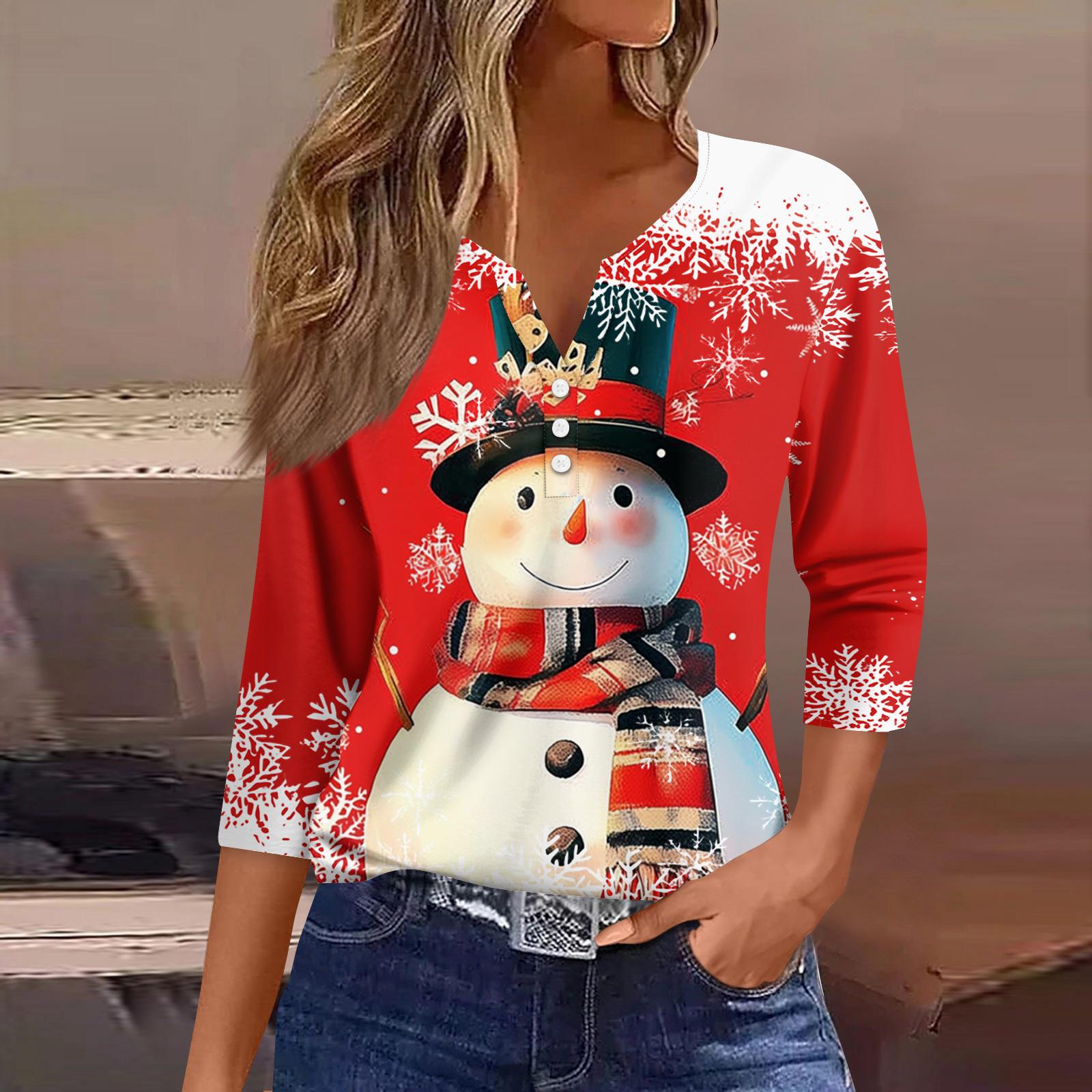 

Женская мода повседневная футболка с рукавом три четверти и V-образным вырезом с цветочным принтом S винный