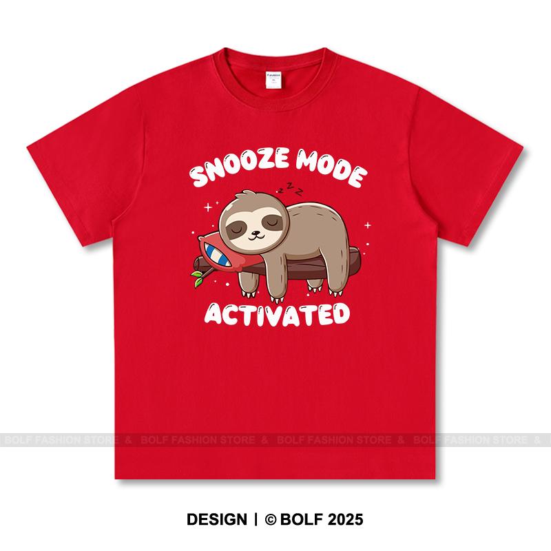 Snooze Mode Activated Printed T-Shirt 100% Cotton Oversized Sleepy Graphic Tees for Men Women Summer Tops Lazycore Streetwear