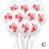 10pcs 12inch Halloween Balloon Pumpkin Printing Blood Handprint Latex Balloon Party Decoration