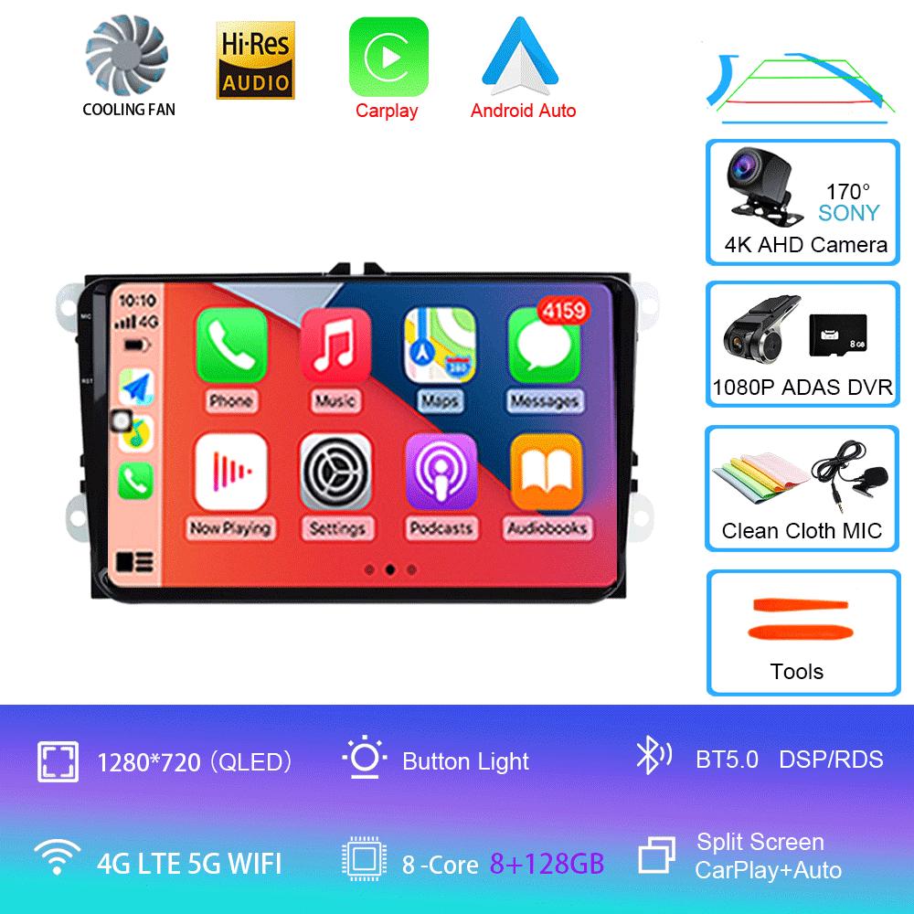 Radio auto 2 din android 14 ecran stereo Pentru VW Volkswagen Amarok Magotan Touran Polo MK5 SKODA Yeti Fabia Superb SEAT Toledo