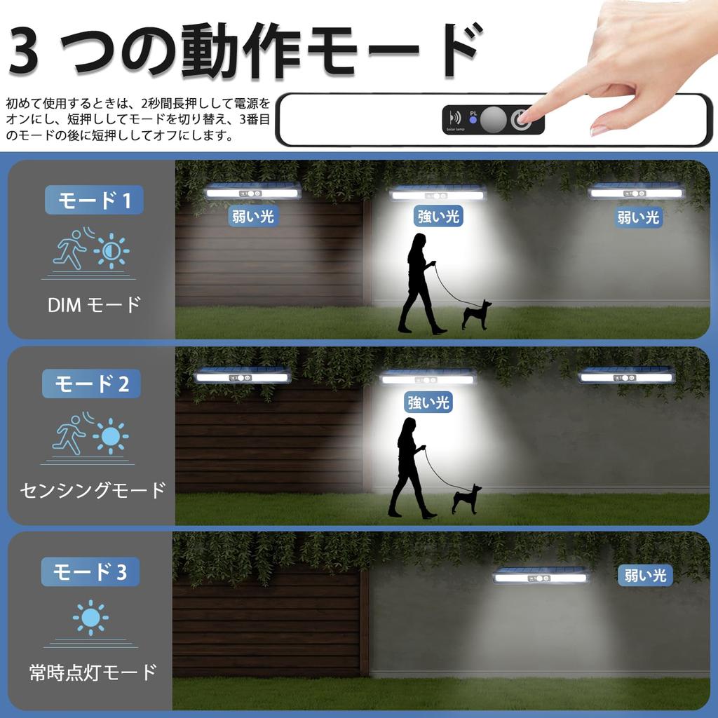 Laiqianle Clip-on Solar Light, Outdoor, Waterproof, Sensor Light, 3 Lighting Modes, Automatic OnOff, No Electricity Costs, Easy Installation,