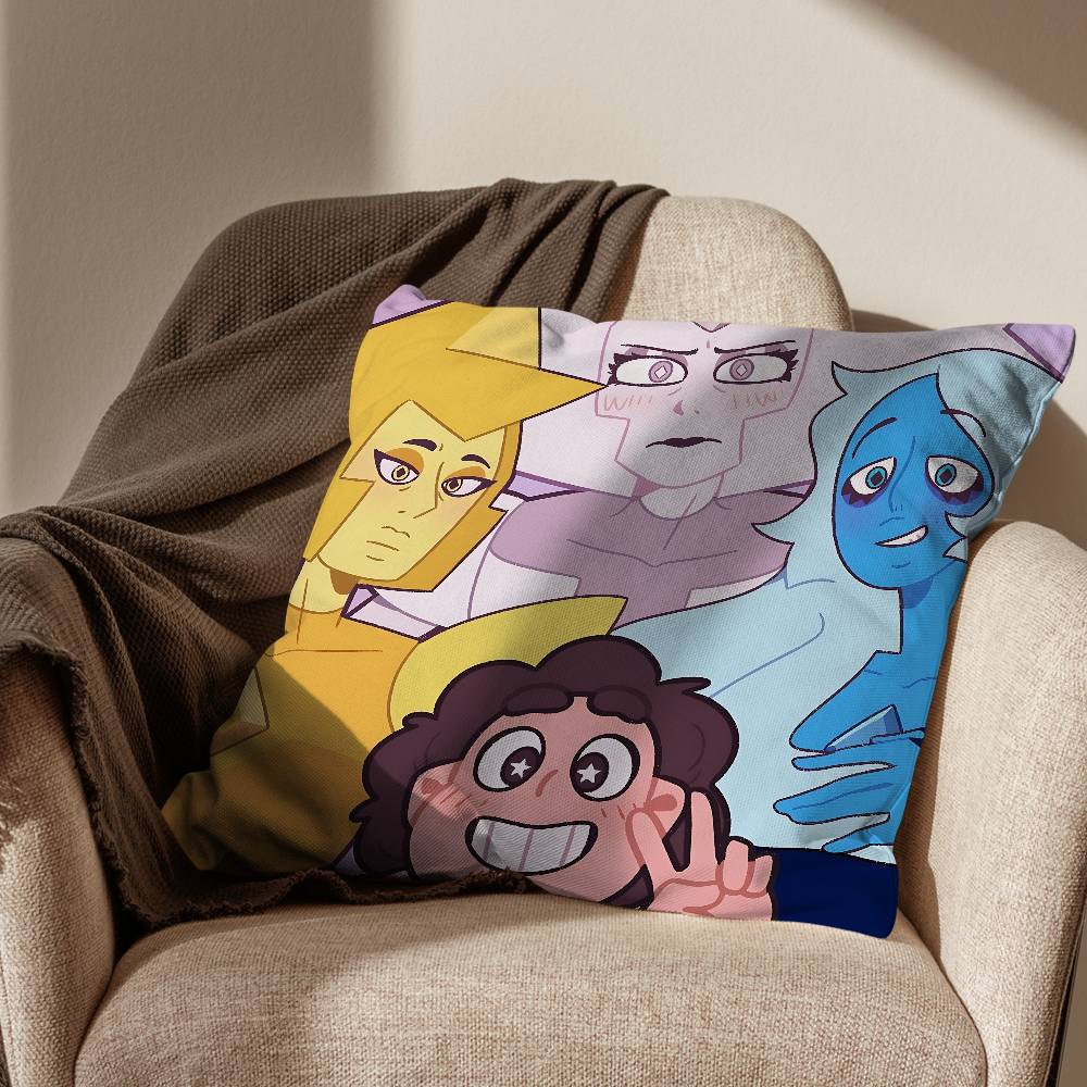 

White Diamond Steven Universe Pillow Case Antidustmite Pillowcase Invisible zipper silky short plush Sofa cushion cover 30x30cm