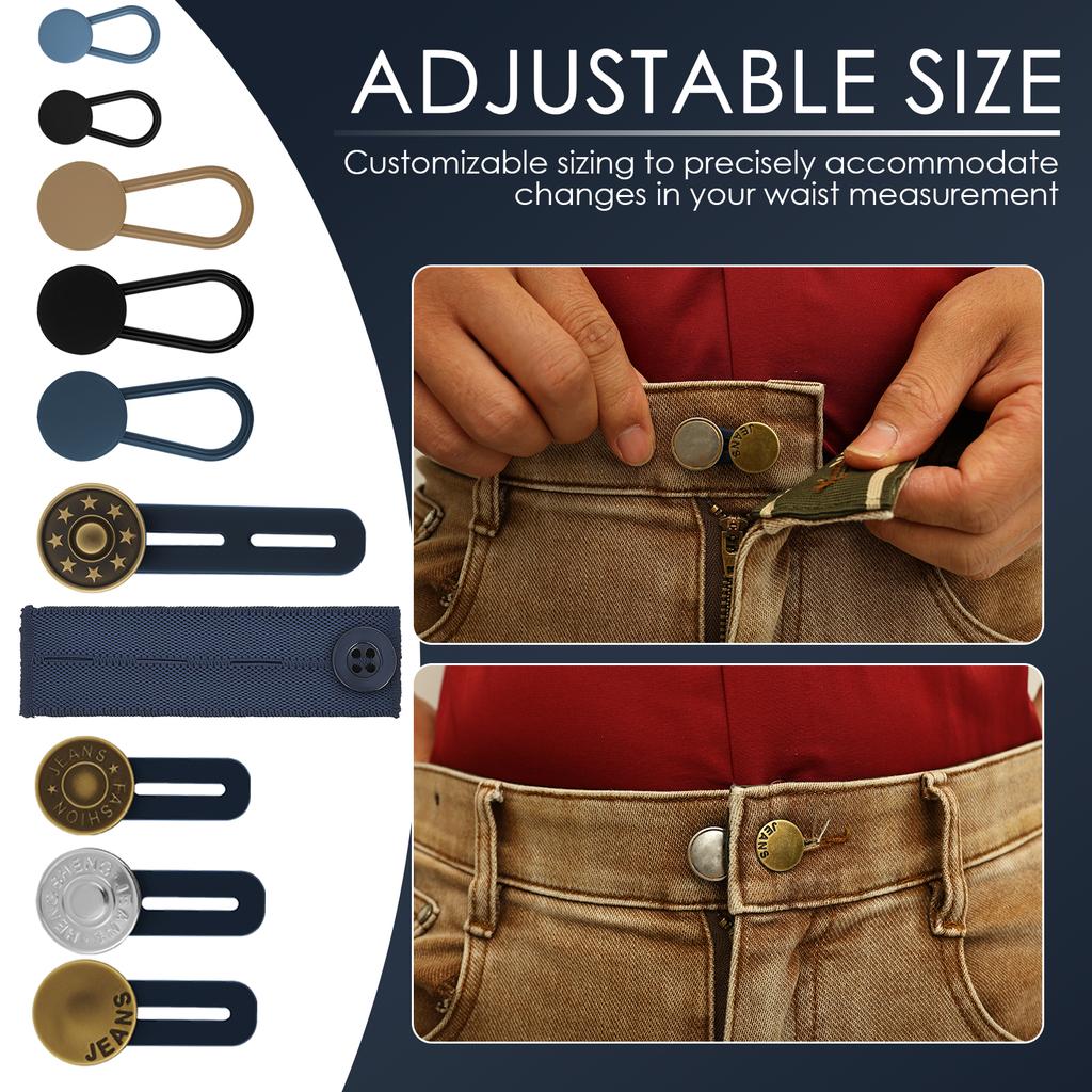 30Pcs Waist Button Extender Adjustable Stretchy Waist Extender No Sewing Instant Waistband Extension for Jeans Dress Pants Skirt