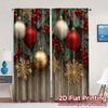 2D Flat Printing  JIT 2pcs   Curtains (Without Rod) Festive Ornaments(4) Fashionable Chic Curtains Durable 100% Polyester Fabric