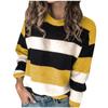 Fashion Women  Long Sleeve Striped Print Casual Knitted Loose Sweater Top