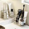 Stainless Steel Toothbrush Holder Free Standing Shaving Equipment Storage Rack for Bathroom Vanity Countertop Use