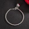 Mode Frauen 925 Sterling Silber Armreifen Sterling Silber Runde Perlen Armband Minimalist Glocke und Herz Anhänger Gebetsperle Gliederkette Armband Männer