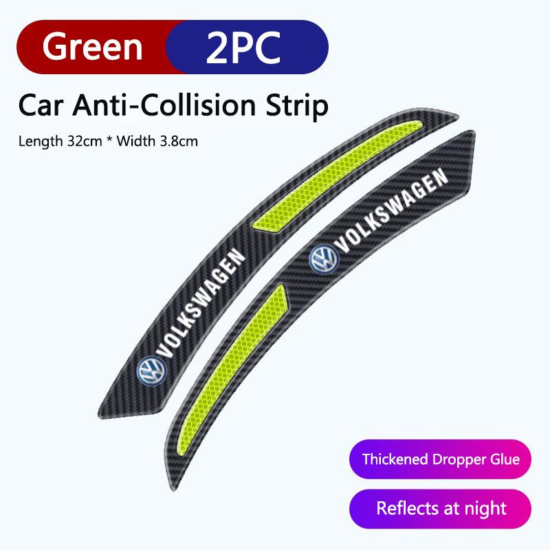 Carbon Fiber Car Sticker Reflective Warning Safety Tape Anti Collision Stickers For VW Volkswagen MK4 Bora Golf Jetta Passat GTI ze1