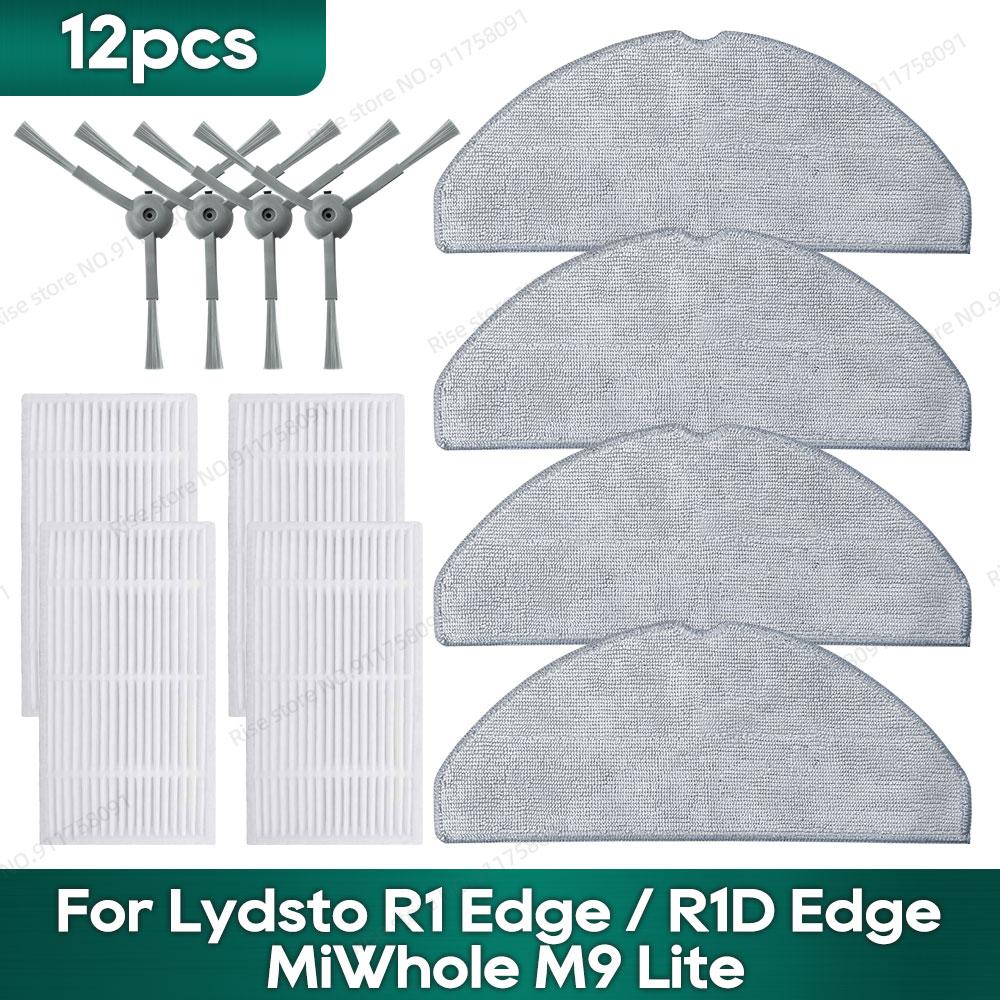Compatible for Lydsto R1 Edge / R1D Edge, MiWhole M9 Lite, (Roidmi Eve Rook / Eve Rook S) Accessories Hepa Filter Mop Side Brush