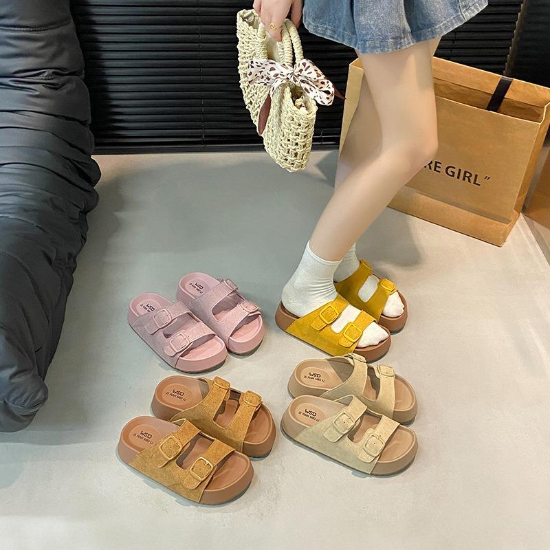 Thick-soled heightening slippers women's summer outer wear spring new sandals small non-slip beach cool slippers