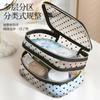 Large Capacity Flocked Heart Pattern Mesh Cosmetic Travel Storage Bag