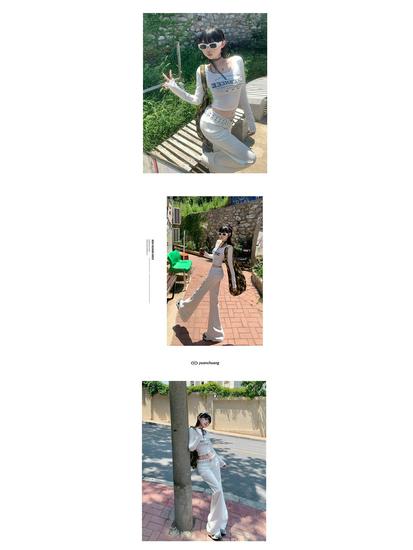American Style Spicy Girl Wide-Leg Bell Bottom Jeans - Low Waist, Floor Length, Versatile Autumn Pants for Women