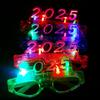 2025 Light up Glasses 2025 New Year Party Eyeglasses Decoration Photography Props for New Years Party Christmas Wedding
