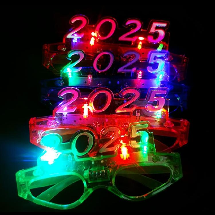 2025 Light up Glasses 2025 New Year Party Eyeglasses Decoration Photography Props for New Years Party Christmas Wedding