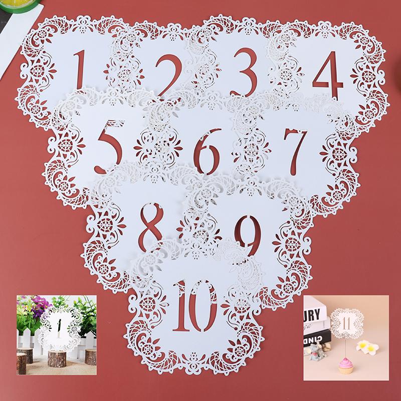 10Pcs/Set Table Numbers 1-10 11-20 Table Number Cards For Weddings Party Banquet