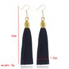 Fashion Tassel Earrings Women Silk Fabric Gold Color Rope Wrap Fringe Long Drop Dangle Earings For Girls Bohemia Wedding Jewelry