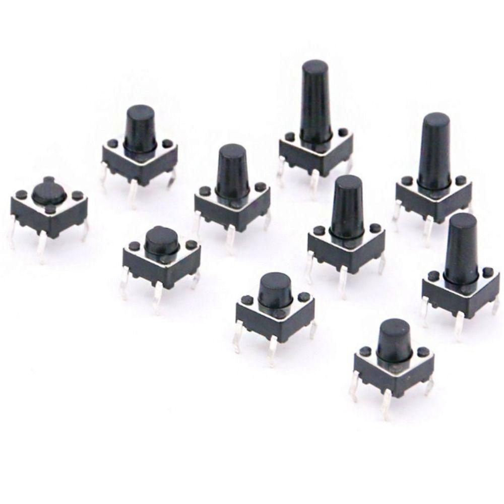 200pcs Tactile Micro Switch 4 Feet Tact Push Button Switch Universal Key Switch Kit TV