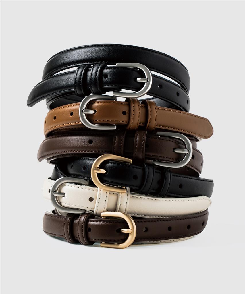 Nuateuseutyudio Basic Slim Round Leather Belt_6Color