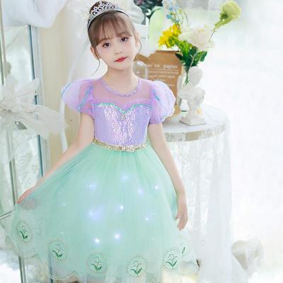 Girls' Mermaid Princess Summer Dress - Baby Embroidered Mesh Hem Formal Wear