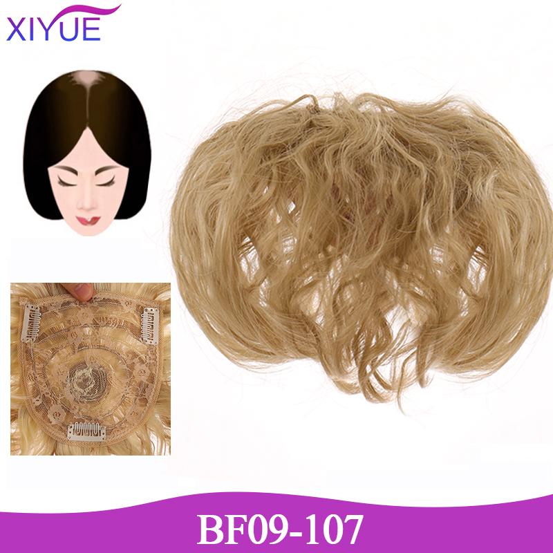 Černé Hnědé Kudrnaté vlasy Top Toupee Clip In Syntetické prodlužování vlasů Výměna Zapínání Příčesek Paruky s ofinou Ženy