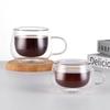 Double-Layer Borosilicate Glass Cup - Heat-Resistant, Anti-Scald, Transparent, with Handle