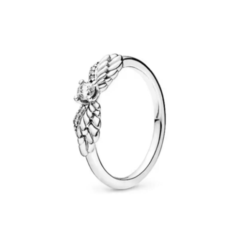 New 925 Silver Sparkling Bow Double Hearted Zircon Ring for Women DIY High Quality Wedding Jewelry Gifts