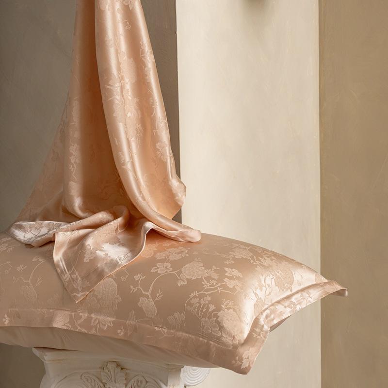 Chinese Style 100% Mulberry Silk Pillowcase Jacquard Natural Silk Pillowcase 40mm High-grade Beauty Skin Care Pillow Case 1PC