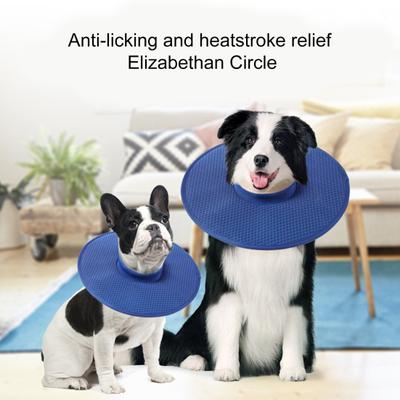 Collier pour animal de compagnie Doux Confortable Anti-léchage Anti-morsure Frais Absorbant Réglable Maille Respirante Collier de Récupération pour Chien pour la Guérison Post-Opératoire