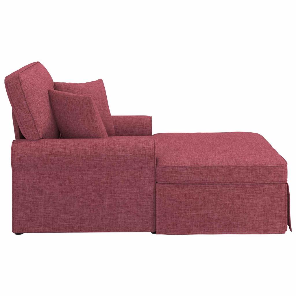 Red Wine Colored Fabric Chaise Lounge with Rocker and Cushions (3 Pcs)
