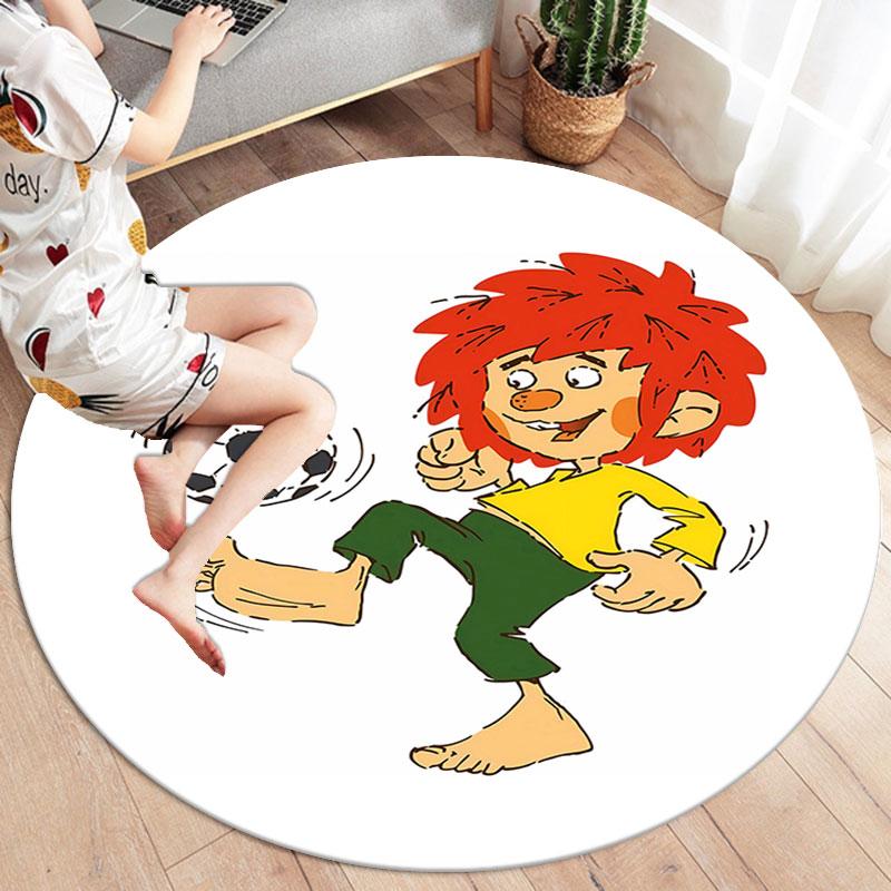 Meister Eder und sein Pumuckl Round Area Rug,Carpet Rug for Living Room Bedroom Sofa Playroom Decor,Non-slip Floor Mat