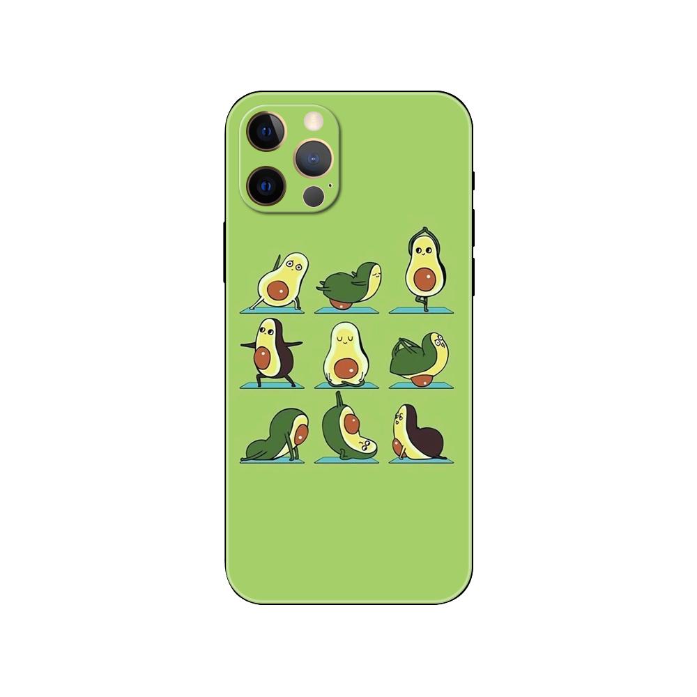 Cute Avocado phone case for iphone 5 5s 2020se 6 6s 7 8 plus x 10 XR XS 11 12 13 mini pro MAX black tpu back cover