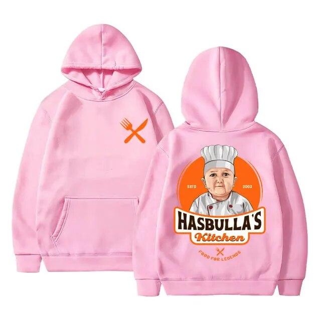 Lustiger Hasbulla Kitchen Fighting Meme Hoodie Unisex Damen Fleece Baumwolle Übergroßes Sweatshirt Unisex Damen Mini Khabib Blogger Hoodies