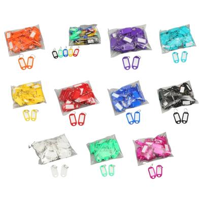 50 Pcs Keychain Labels Key Fob with Rings Key Labels Luggage Labels for Travel Office and Student Item Identification