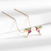 Colorful Hummingbird Earrings - Long Line Bird Design for Women