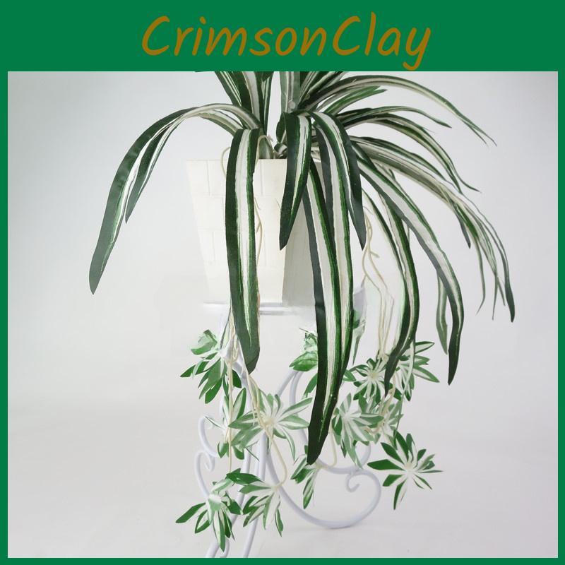 Artificial Hanging Chlorophytum Comosum Wall Art With Silk Material For Living Room And Office Decor