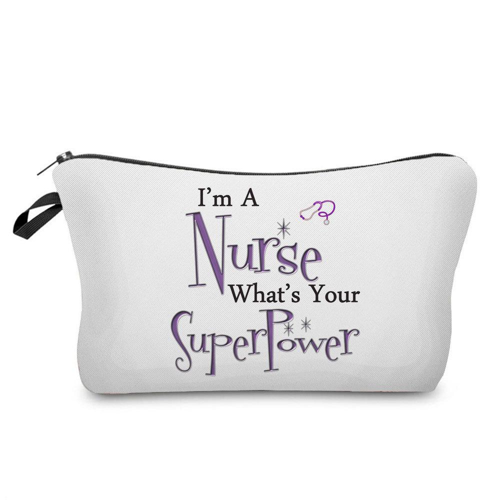 Women Nurse Print Cosmetic Bag Toiletries Organize Travel Storage Case 6863