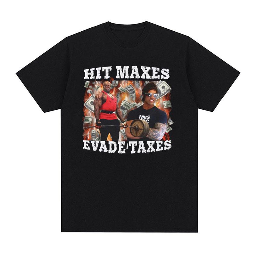 Hit Maxes Steuern Hinterziehen Meme T-Shirt für Männer Frauen Lustige Waschbär Grafik T-Shirts Herrenmode Retro Übergroßes T-Shirt Streetwear
