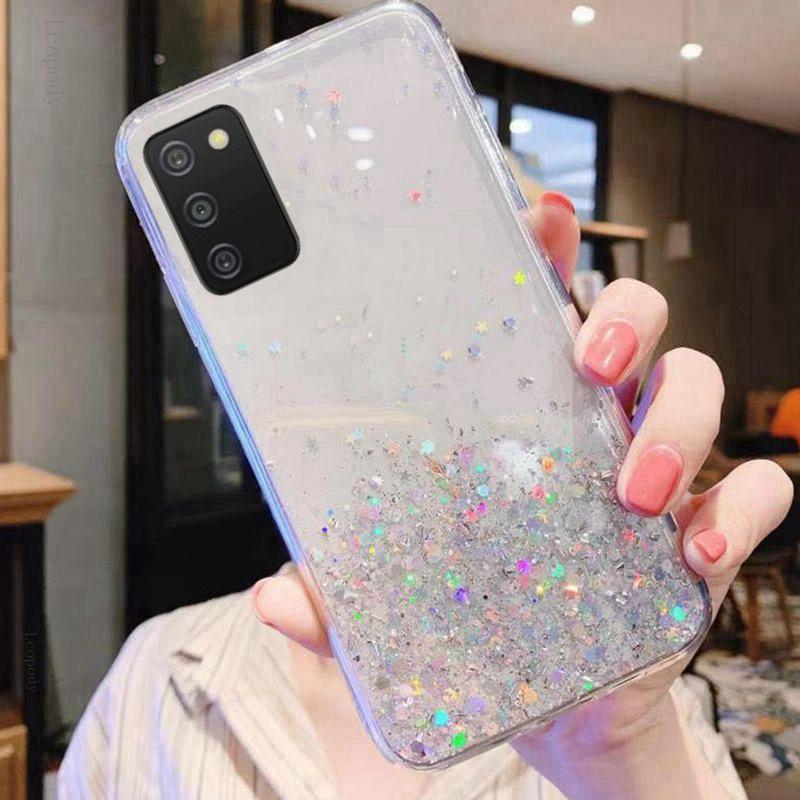 Luxury Bling Glitter Soft Phone Case For Samsung Galaxy A03S A 03S Twinkle Back Cover For SamsungA03S Silicone  Bumper 6.5inch