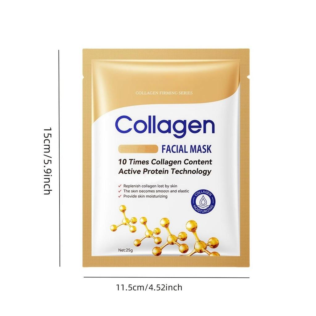 Collagen Face Mask Set with 10x Collagen Content and Active Protein Technology - Deep Moisturizing, Firming, and Anti-Aging Benefits
